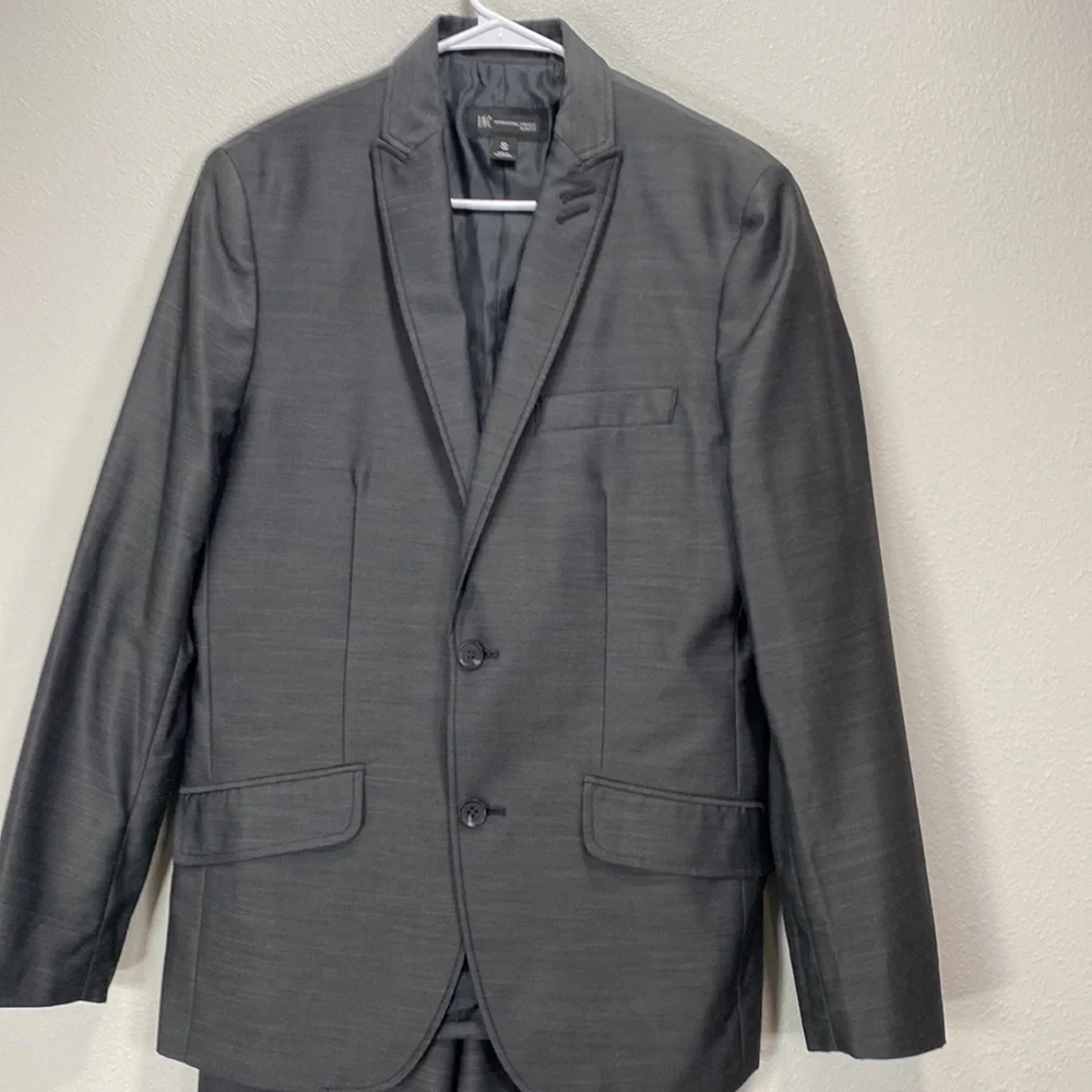 INC international‎ concepts slim fit suit jacket pants blazer gray 30x32